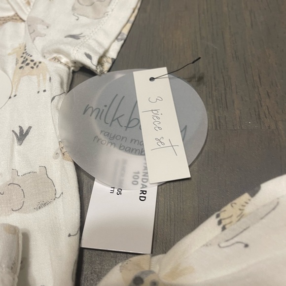 👶🏻 NEW! • Milkberry • Bamboo 3 Piece Safari Pajamas | 6-9 months - Picture 2 of 7